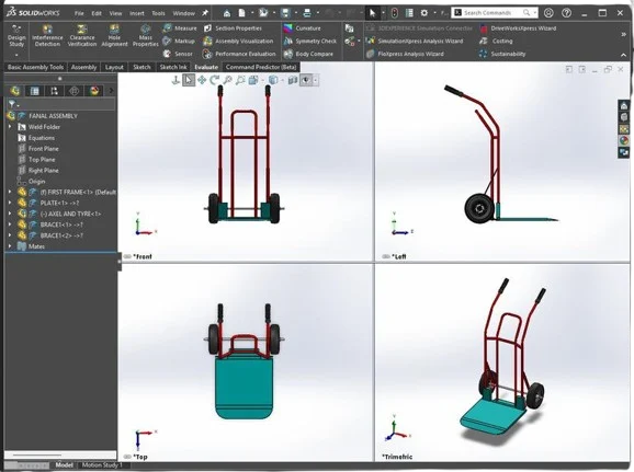 Industrial trolley CAD views
