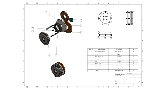 Metro electromagnetic brake exploded drawing