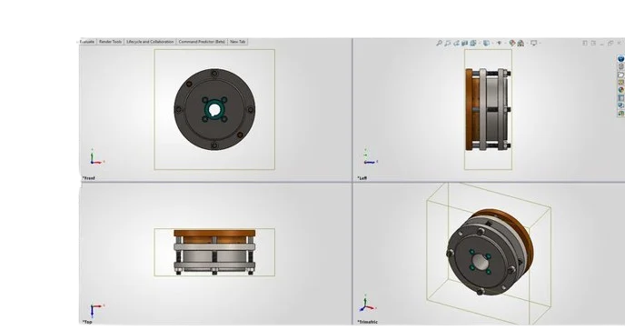 Metro electromagnetic brake orthographic views