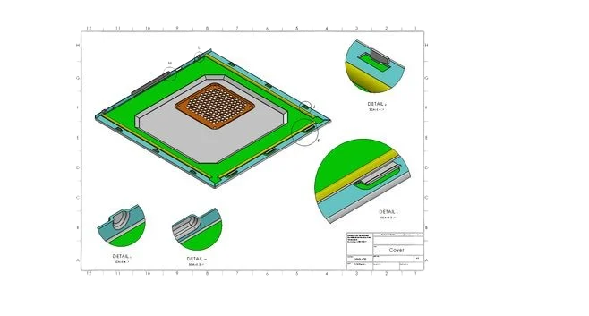 Sheet metal housing cover drawing